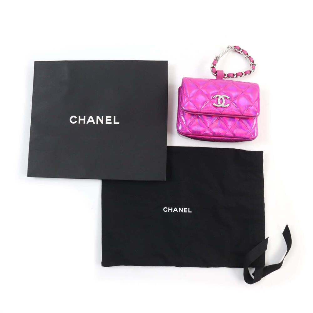 CHANEL Pink Logo Pouch - Picture 2 of 15